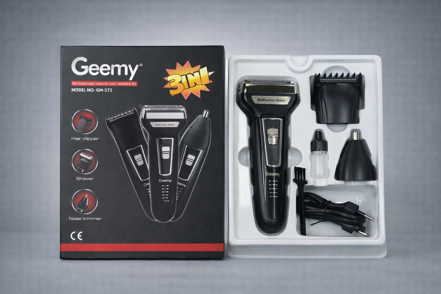 VGR Elektrischer Herrenrasierer mit 3-Kopf-Scherkopf